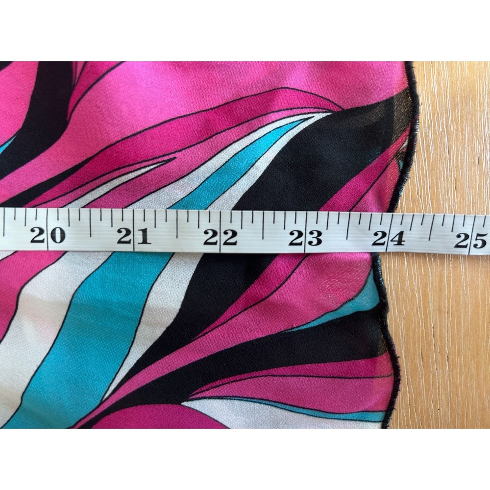 Michael Kors Silk Peasant Blouse Pink Blue Psychedelic Swirl Off Shoulder Small - Picture 6 of 8